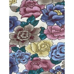 Vtg House N Home Upholstery Fabric 5 Yards Romance Cottage Rose Floral Chintz